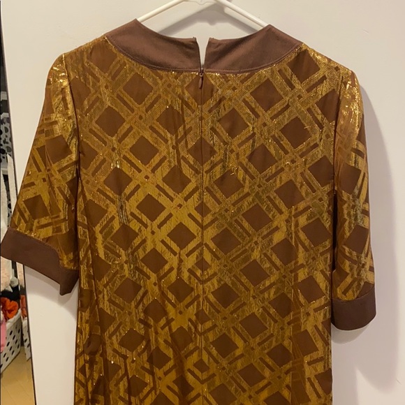 Marc by Marc Jacobs retro vintage brown and gold dress - Picture 3 of 7
